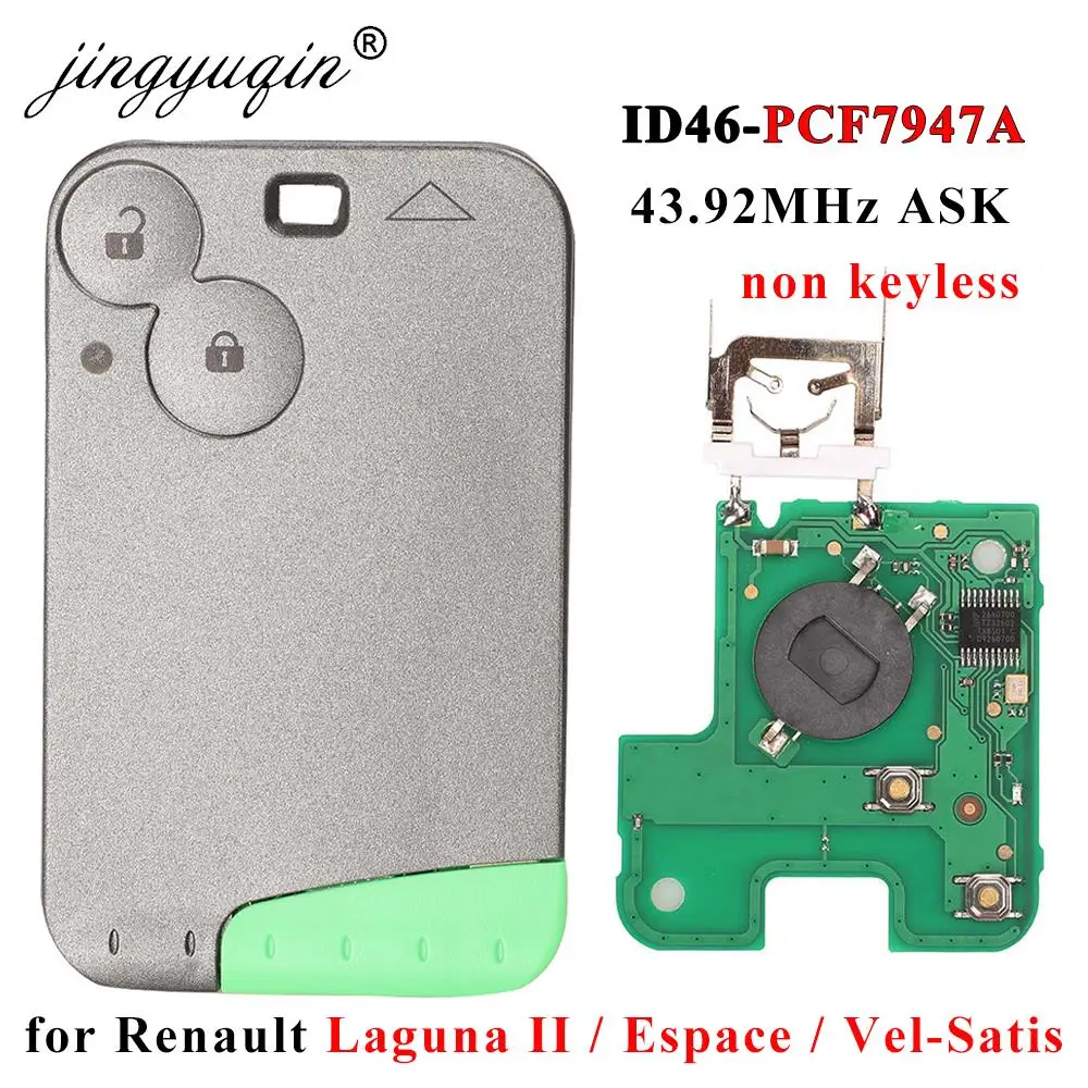 Jingyuqin 2 Taste Fernbedienung Schlüssel ID46 PCF7947 Chip 433 Mhz für Renault Laguna Espace 2001-2008 Vel-Satis Keyless karte Fob Auto Styling