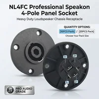 10/20 PCS 4-Pin Neutrik Style Panel Mount Socket, NL4FC Compatible Speakon Connector for Stage Speaker and Audio Systems 1
