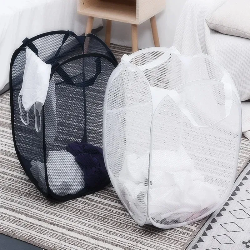 Compact Pop-Up Mesh Laundry Hamper – Breathable & Space-Saving Basket