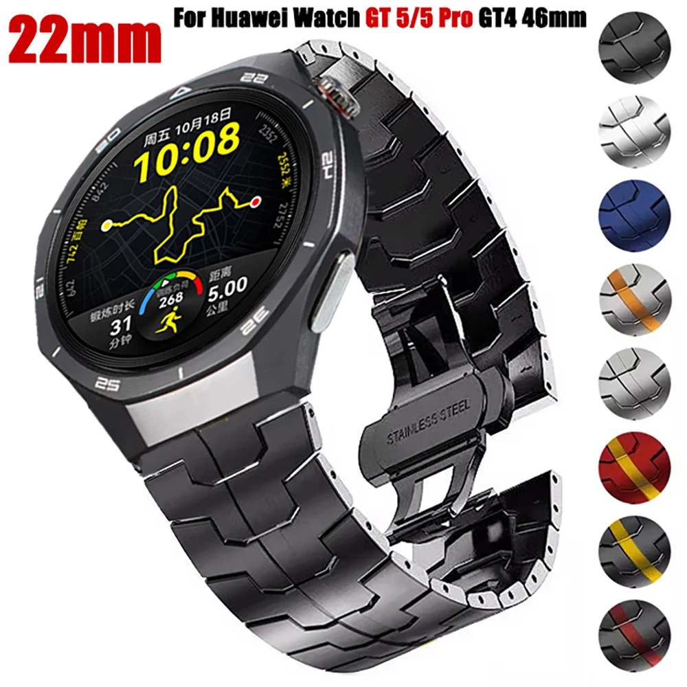 22mm Luxurious Stainless Steel Metal Watch Strap Bracelet