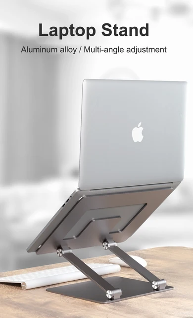 Supporto Per Laptop Pieghevole In Lega Di Alluminio – Regolabile In Altezza, Antiscivolo E Portatile, Per Computer Fino A 15,6 Pollici, Argento - 3