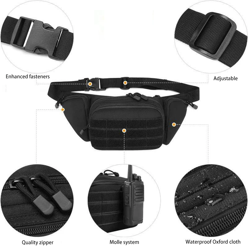 Outdoor Leisure Waist Bag Men Waist Fanny Pack Urban Health Walk Bag Multifunctional Hiking Running Sports Bodypack