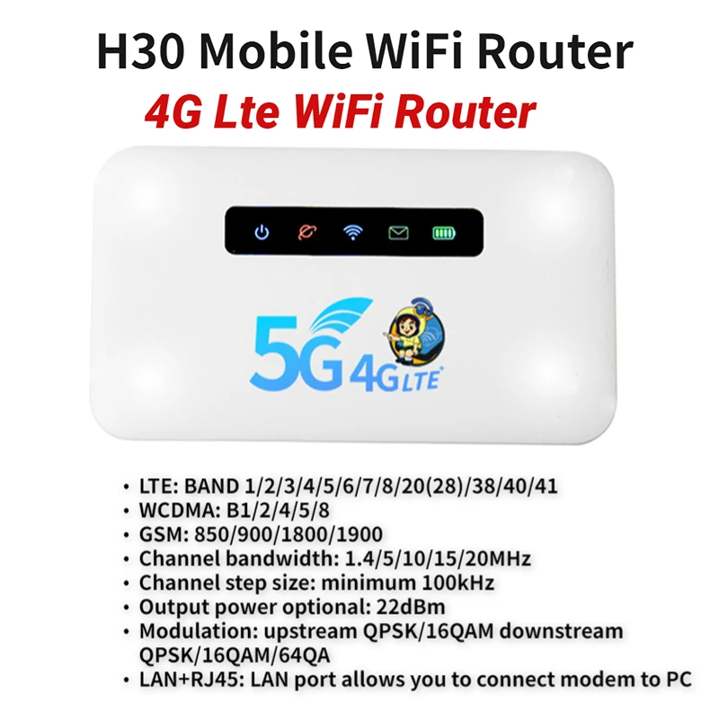 Routeur WiFi sans fil CAT4 de poche 5G/4G, 150Mbps, carte SIM