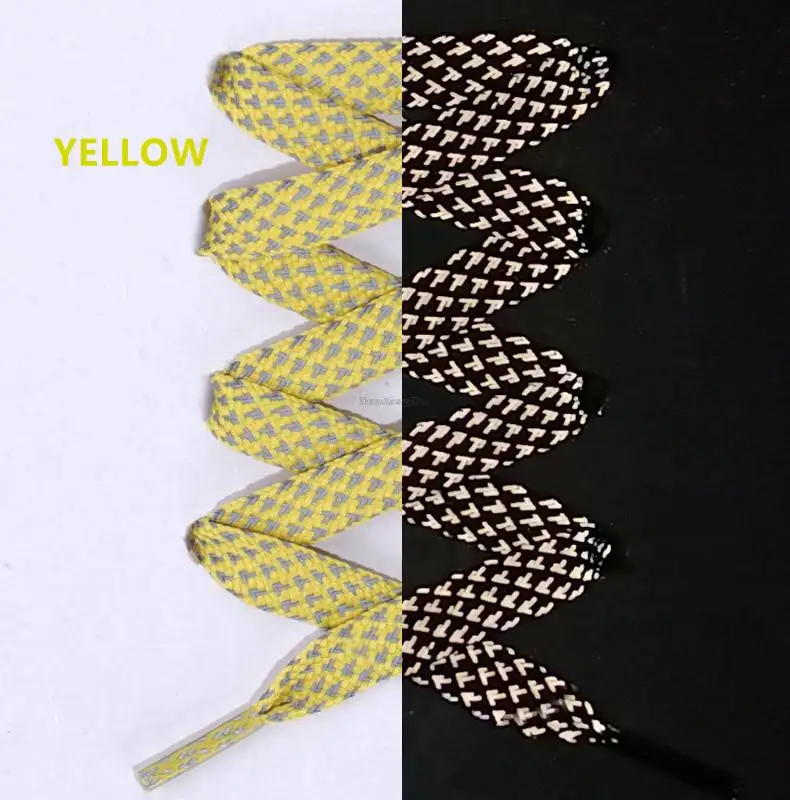 1 Paar reflektierende Schnürsenkel, flache Schnürsenkel für Turnschuhe, bunte reflektierende Schnürsenkel, leuchtende Schnürsenkel, 100/120/140/160 cm Saiten – Detail 31