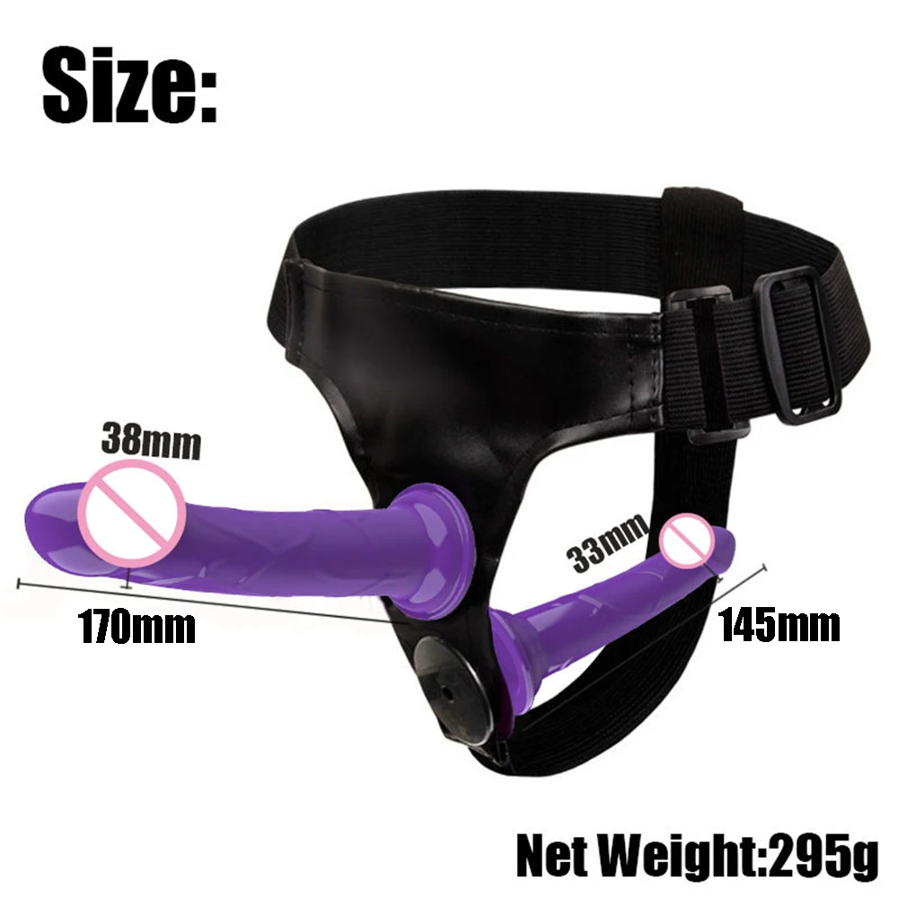 Sex Toys Double Penis Ended Strapon Harness Belt Dildo for Woman Lesbian Couples