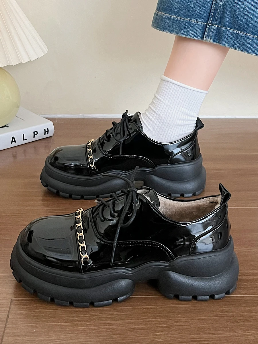 

Женские универсальные туфли 2023, женская обувь, модная Осенняя обувь, повседневные кроссовки на платформе, оксфорды, новое платье, милые осенние криперы