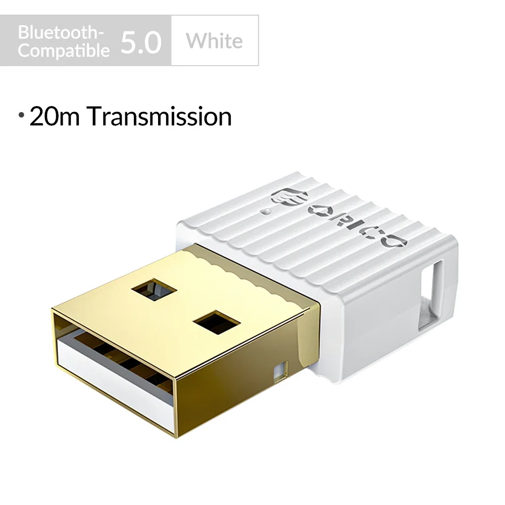 thumbnail image 1 of Adaptador USB Bluetooth 5.0 de ORICO, miniratón inalámbrico, receptor de audio y música, transmisor para PC, altavoz, ratón, portátil, 1 of 5