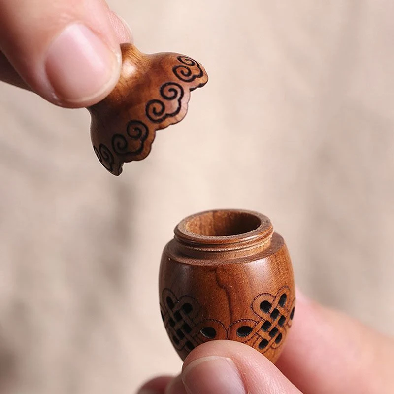 1Pc Natural Wood Lotus Shape Mini Perfume Aroma Diffuser Bottle with Expandable Sandalw... - SKU PADB1209 - UGI Packaging