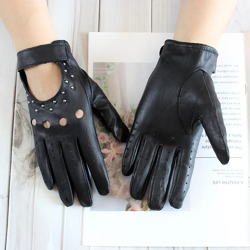 Summer Driving Women's Genuine Leather Driver Gloves Thin Style