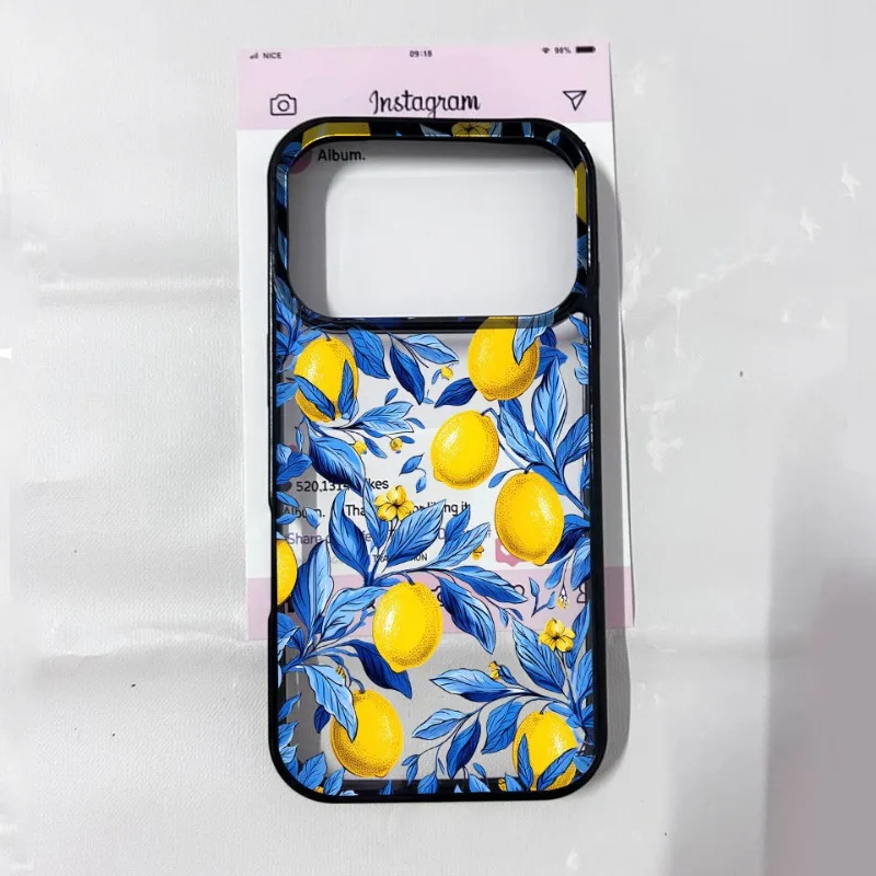 Summer Fruit Lemon Flower Clear Phone Case - Transparent Acrylic Cover Shell