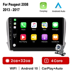 Autoradio Android, Navigation Gps, Lecteur Audio, Unité Centrale Multimédia, Écran 2008 ", Stéréo, 2 Din, pour Voiture Peugeot 208, 2012, 2018, 10.1 