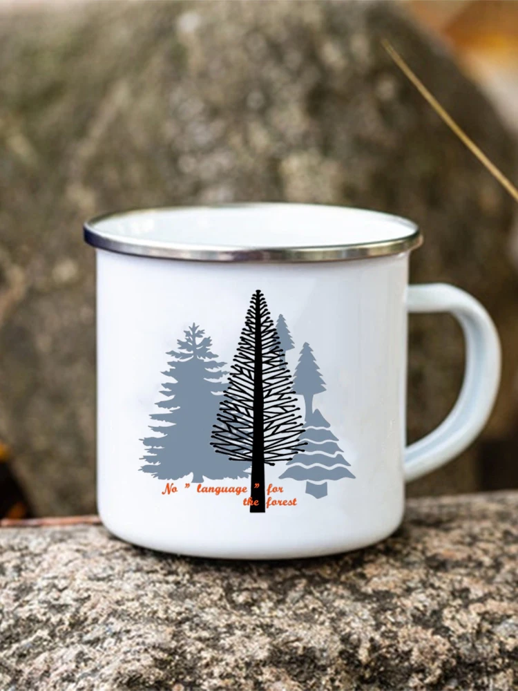 Venture Forest Mountain Print esmaltado, tazas creativas de café