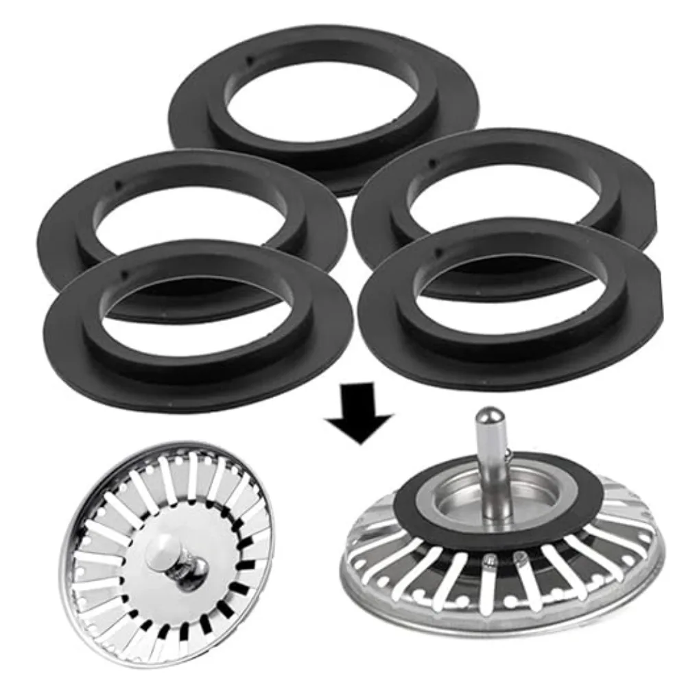 5pcs Basket Strainer Plug Gasket Rubber Seal Replacement Parts Sink Plug Pad For 78 79 80 82 83mm Kitchen Bathroom Sink Filter sink filter kitchen sink filter sink strainer kitchen sink strainer washbasin plug washbasin leak plug rubber gasket sink hole cover
