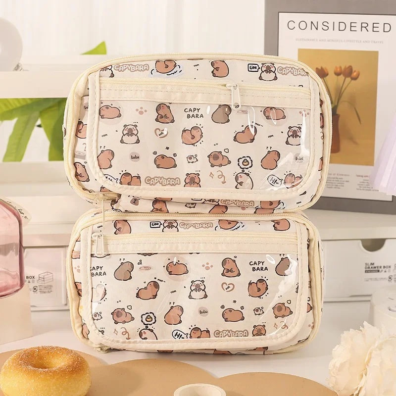 Astuccio Unicorno Per Ragazze – Grande Capacità 21,5x10x5,4 Cm – Impermeabile, Con Cerniera – Lilla – Per Scuola, Ufficio, Trucchi E Accessori (Capybara Design)