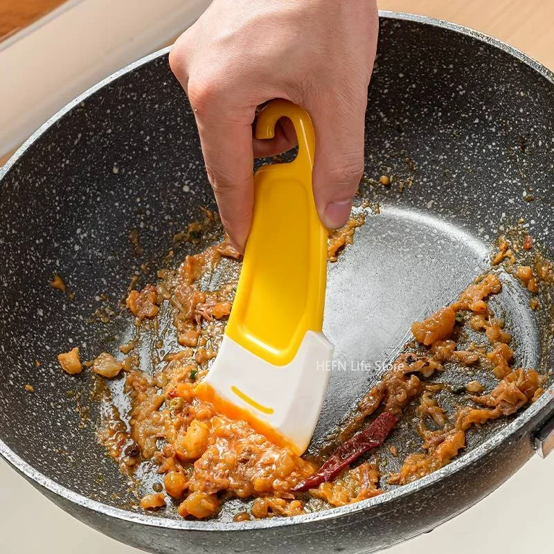 Cleaning Silicone Spatula, Soft Blade Scraper Brush, Dishes Cleaner Tools, Kitchen Utensils, Dish Brush, Pot