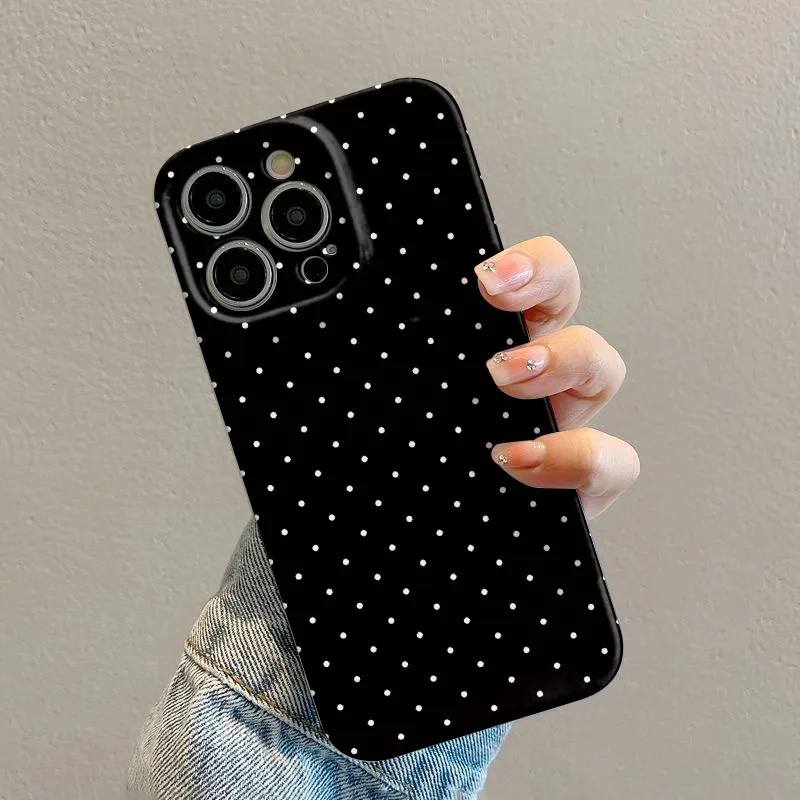 Elegant Black Polka Dot Hard PC Phone Case