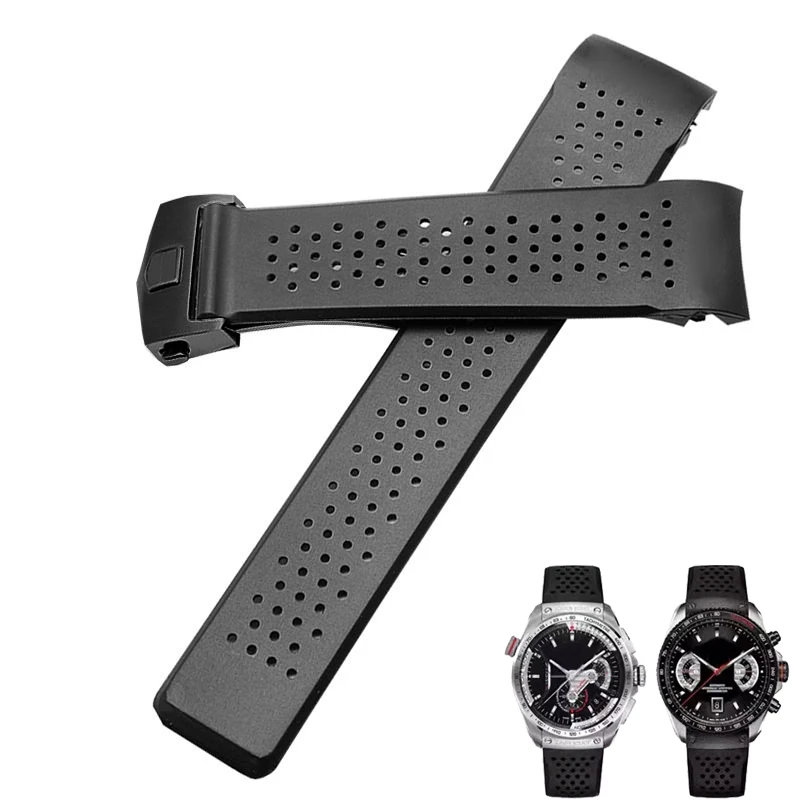 Cinturino Per Orologio In Silicone Morbido Per Tag Heuer Grand Carrera Aquaracer Cinturino Per Orologio Da Uomo Cinturino In Gomma 22Mm 24Mm