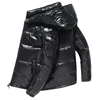 New Glossy Down Jackets Men Jackets Short Winter Hooded Women Thickened Warm-Keeping Cold-Proof Long Sleeve Cardigan Jacket 2