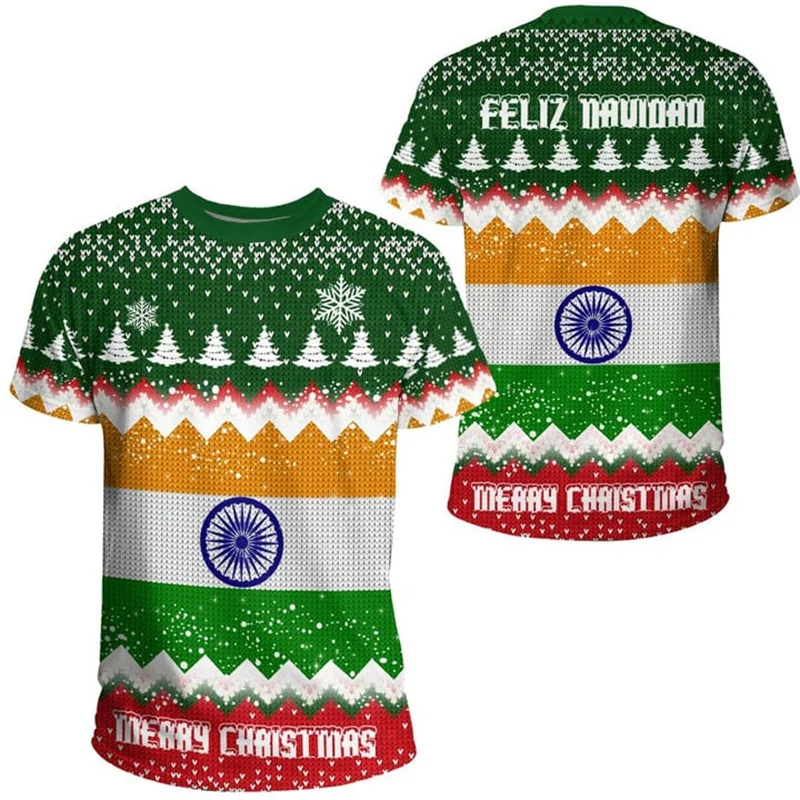 

New Summer 3D India National Flag Print T Shirt India Coat Of Arms Graphic T-shirts For Men Kid Fashion Streetwear Short Sleeves