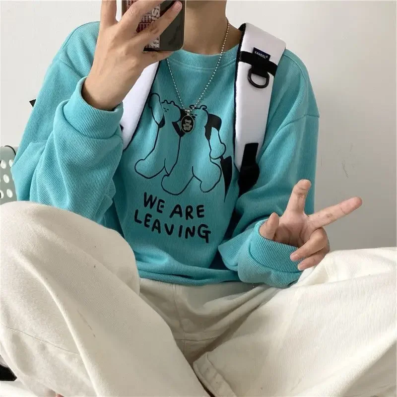 

New Sweatshirts Women Harajuku BF Cartoon Spring Autumn Ladies Streetwear Pullovers Long-sleeved O-Neck Fashion Casual Simple