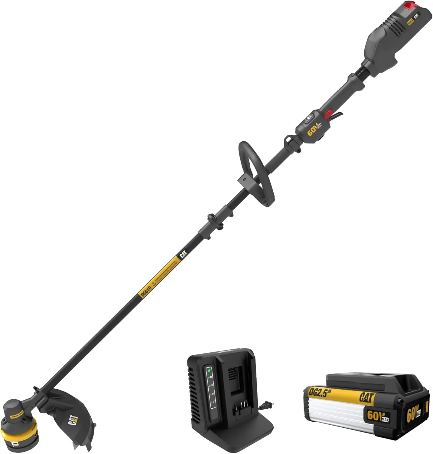DG610 60V 15&rdquo; Brushless String Trimmer Cordless with Dual Line Bump Feed Head Edger with Quick Line Load Weed Trimmer