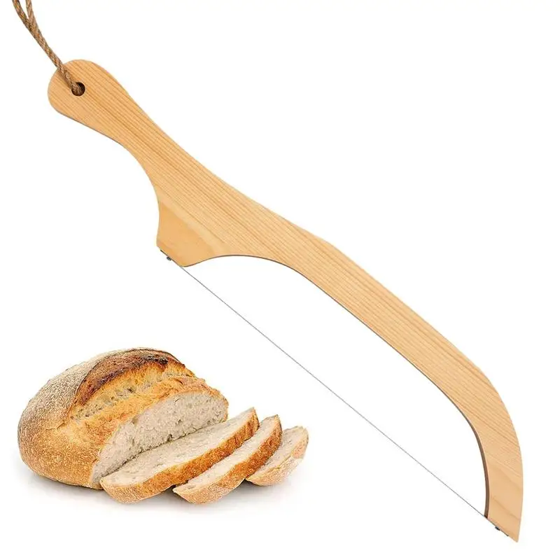 

1PC bread Slicer with Wooden Handle Stainless Steel Wire Cake Slicer Bread Divider Kitchen Accessories Cake Baking Tools