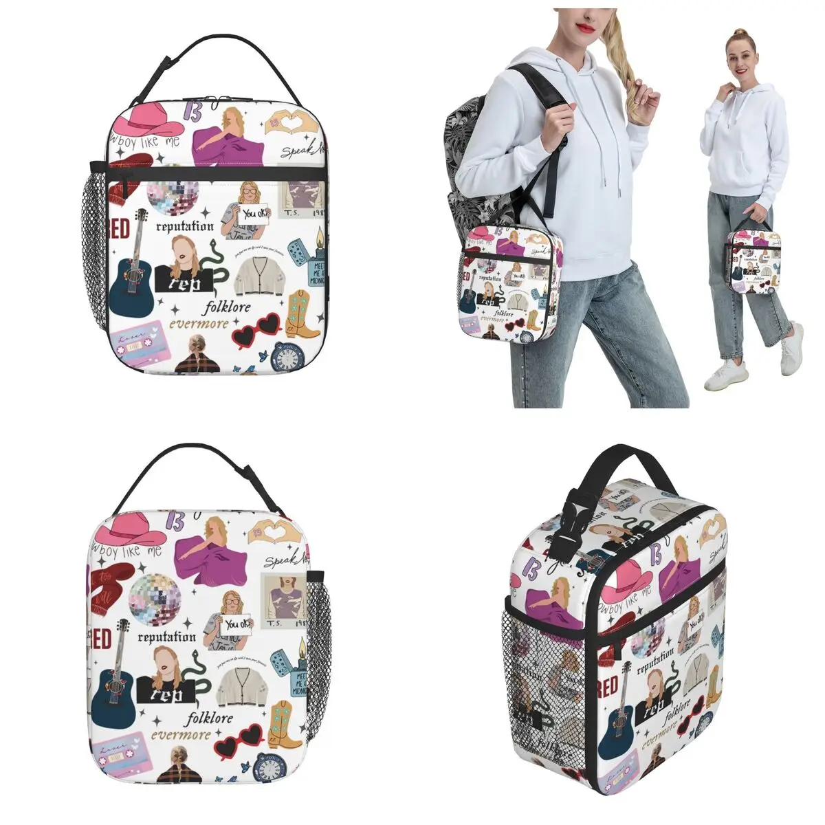 The Eras Tour Insulated Lunch Bag Thermal Bag Reusable Tayloring Large Lunch Box Tote Food Handbags School Outdoor 4