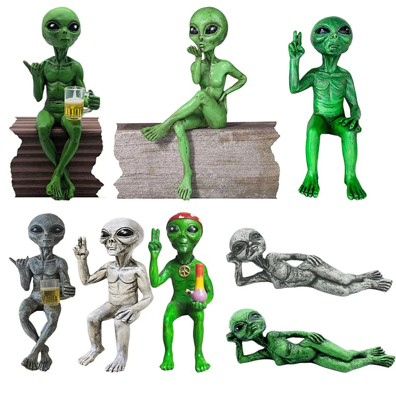 Description Picture 2 of itemAlien Resin Statue Ornament Alien Garden Sculptures & Statues Yard Best Art Decor For Indoor Outdoor Home Or Office Collectible