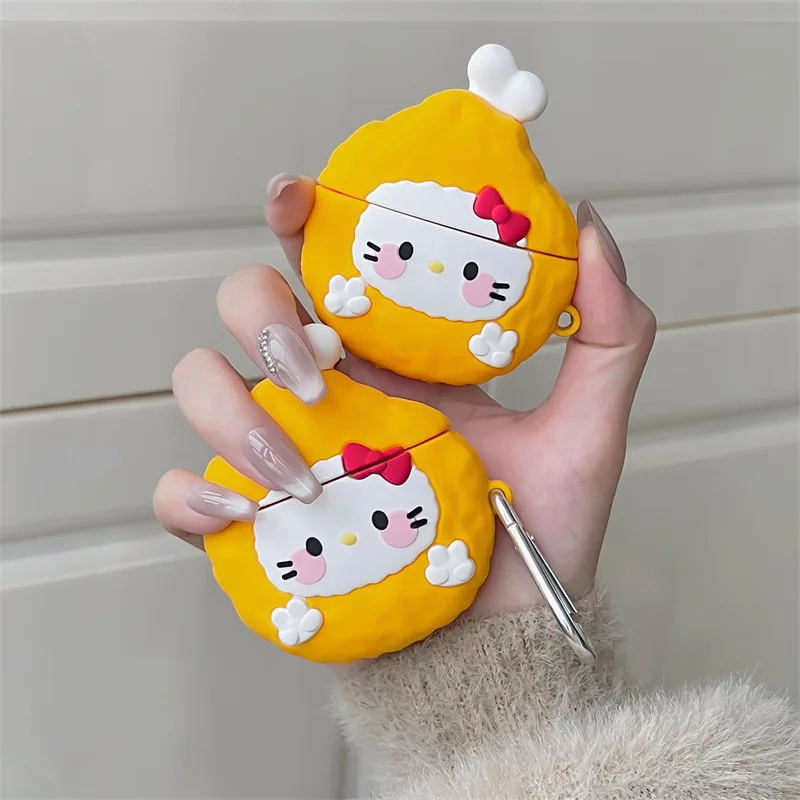 

Hello Kitty For Airpods Pro Case,Cute 3D Drumsticks Case For Airpods 3 Case,Soft Silicone Earphone Cover For Airpods Pro 2 Case