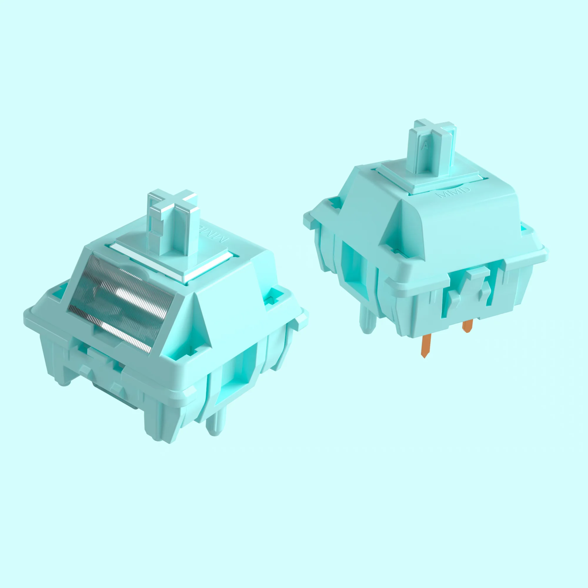 MMD New Silent Blue Linear Switches 5 Pins PC POM PA Material For Games Office Mechanical Keyboard MX Switch Factory lubrication