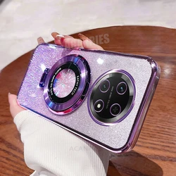 Luxury Glitter Plating Holder Silicone Phone Case with Stand - Magic7lite Edition for Honor X8B 4G (SFCXZJ Purple)