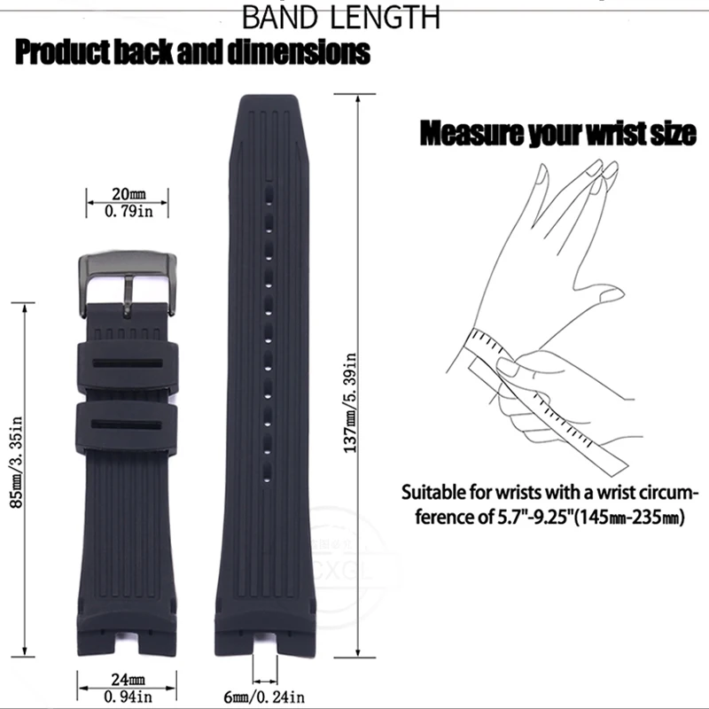 thumbnail image 4 of Correa de silicona para reloj Citizen AW1475 1476 CA4154 4155, pulsera deportiva de goma resistente al agua para hombre, 4 of 5