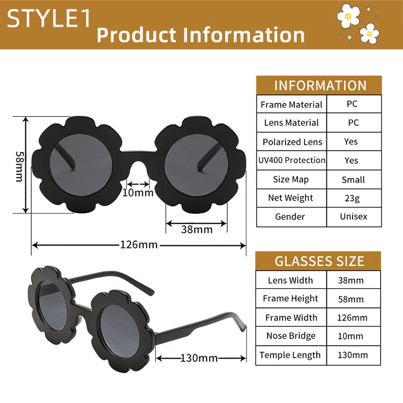 New Kids Cute Solid Color Flower UV400 Sunglasses Baby Children Outdoor Sun Protection Sunglasses Boys Girls