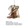 Sturdy Hanging Ornament Ornamental Acrylic Auto Rearview Mirror Cowboy Flat Car Pendant for Home 4