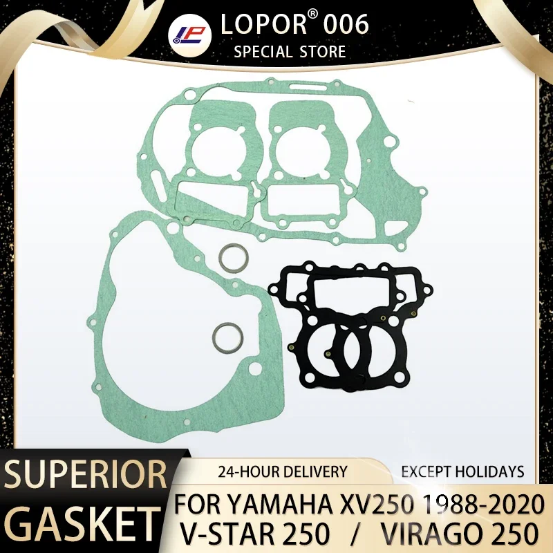 

Motorcycle Engine Crankcase Cover Cylinder Gaskets Set Kits For Yamaha XV250 Route 66 Route66 Virago 250 Virago250 1988-2020