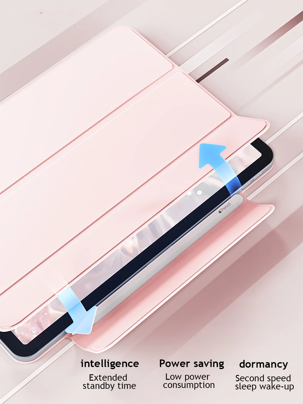 Powerful Magnetic Attachment Slim Trifold Stand Case