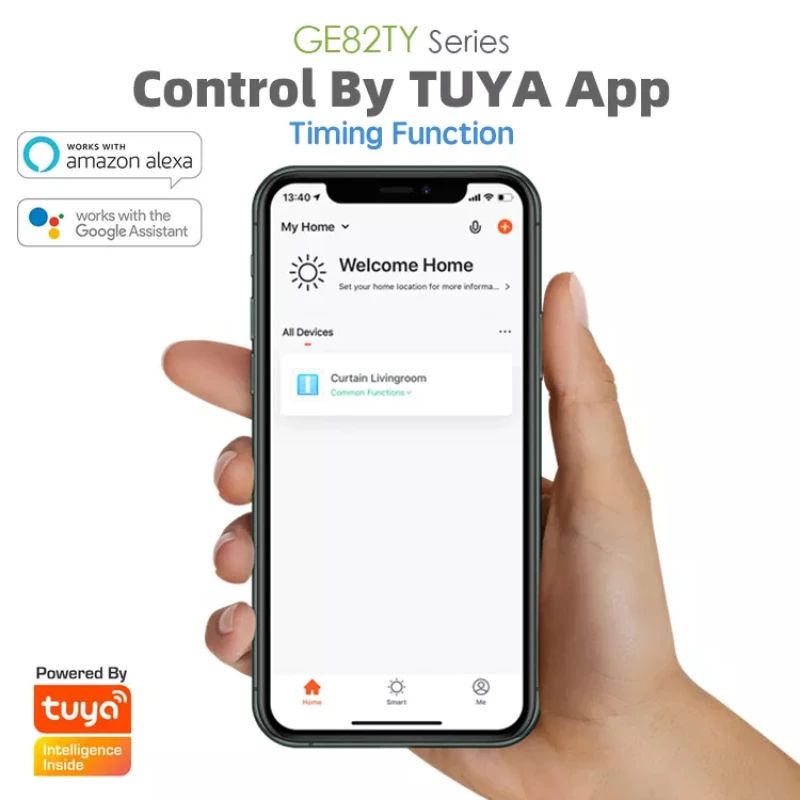 tuya motor eletrico cortina controle inteligente suporta alexa google voice casa hotel 03