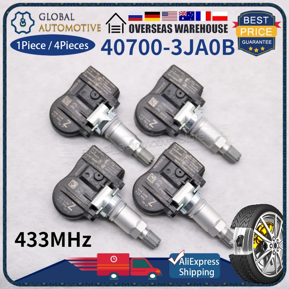 

Tire Sensors 433MHz 407003JA0B 40700-3JA0B TPMS Tire Air Pressure Sensor For INFINITI JX NISSAN ALTIMA MAXIMA MURANO PATHFINDER