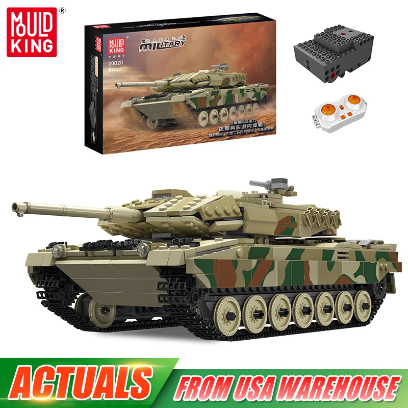 Mould King 20020 Technical Tank Toys The APP&RC Leopard 2 Tank Building Block Assembly Tank Brick Set Kids Christmas Gift