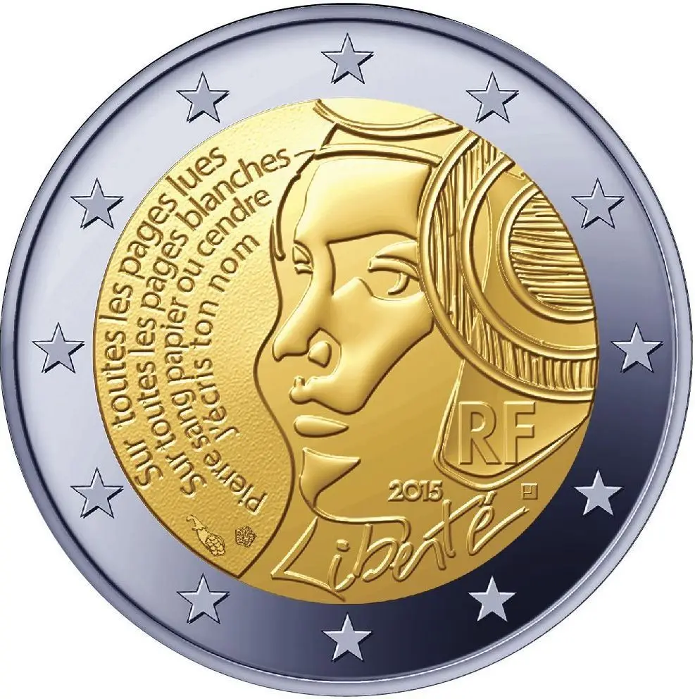Francia 2015 Moneta Commemorativa Alliance Festival 225 2 Euro Unc Nuovo Di Zecca
