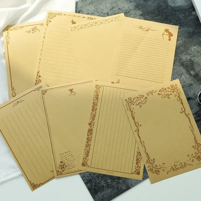 8 Sheets A5 Letter Retro Writing Papers