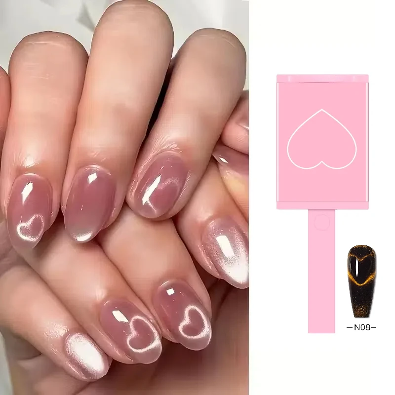 Nail Art Cat Eye 3D Heart Shaped Magnet Cat Eye Magnet Love Pattern Magic Suitable for DIY Gel Polishing Magnetic Tools