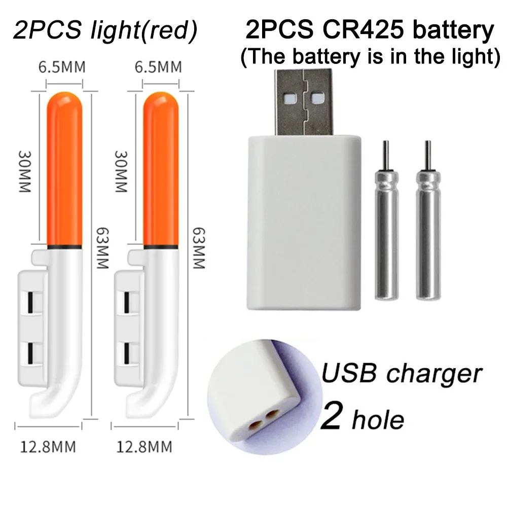 Waterproof LED Luminous Fishing Rod Light with USB Rechargeable Battery
