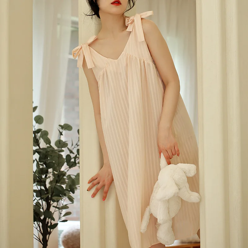 Ygolonger Cotton Sleeping Skirt One Piece Sleeveless Homewear Cloths Summer Romantic Sexy Pajamas for 2023 Women Novelty