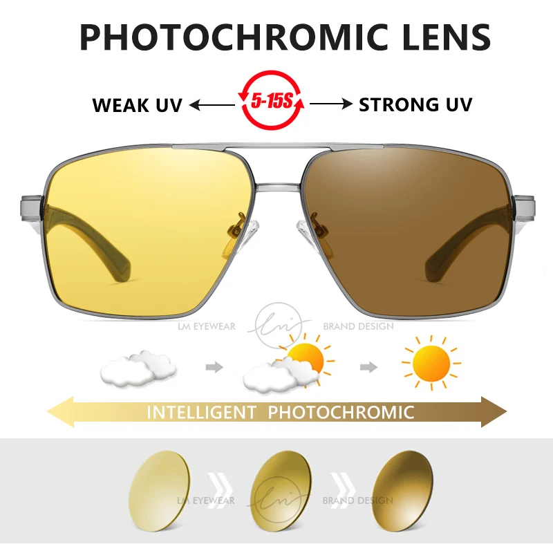 Photochromic Sunglasses Polarized Night Vision Goggles Anti-Glare Driving Cycling Outdoor Sport Glasses Men Women