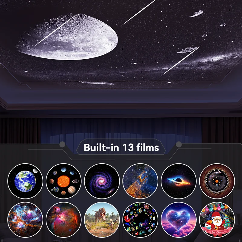 1 pc 13 em 1 estrela projetor luz noturna galáxia projetor quarto  planetário projetor com temporizador e função de rotação - AliExpress
