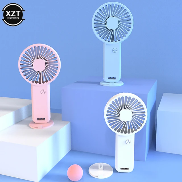 Hordozható Kézi Ventilátor Kis Hűtőventilátor Usb Újratölthető Szempilla Alacsony Zajú Mini Rajongók Szabadtéri Ventilátorok Telefontartóval - Image 6