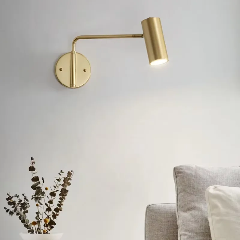 Swing Arm Wall Lamp Bedroom Bedside Modern Minimalist Nordic Room Lighting Retractable Folding Reading Light