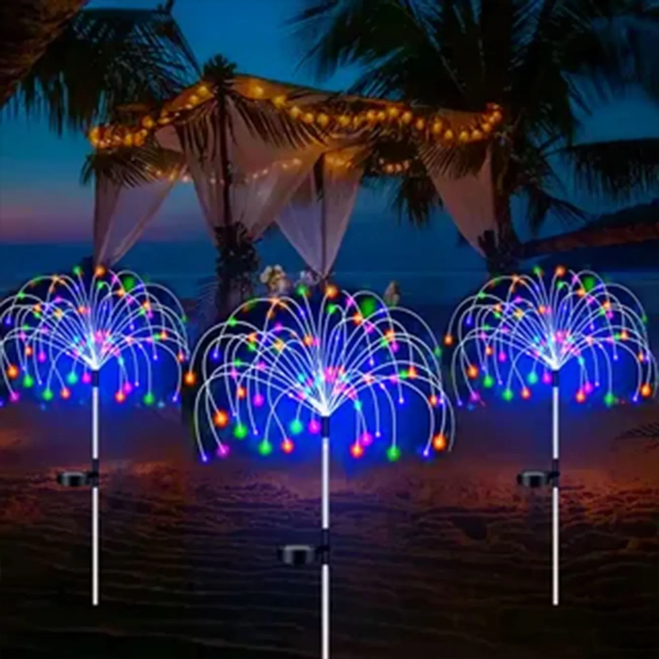 Solar Lights 420LED 8 Lighting Mode 300/200/60LED Outdoor Lawn Lamp For Garden Decoration