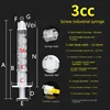 1/2/5/10pcs 3 5 10 20 30 50cc 100 200ml Plastic Syringe Luer Lock Syringe Screw Storage Crimp Industrial Dispensing Glue Tool 2